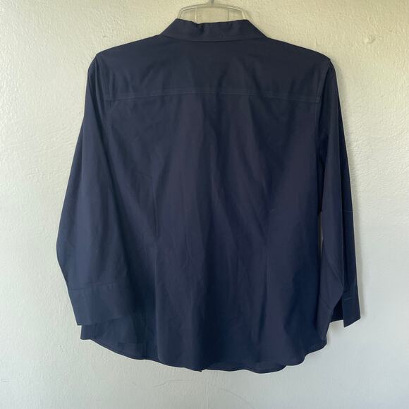 Talbots Navy Blue Wrinkle Free Buttondown Shirt no iron - Picture 5 of 9